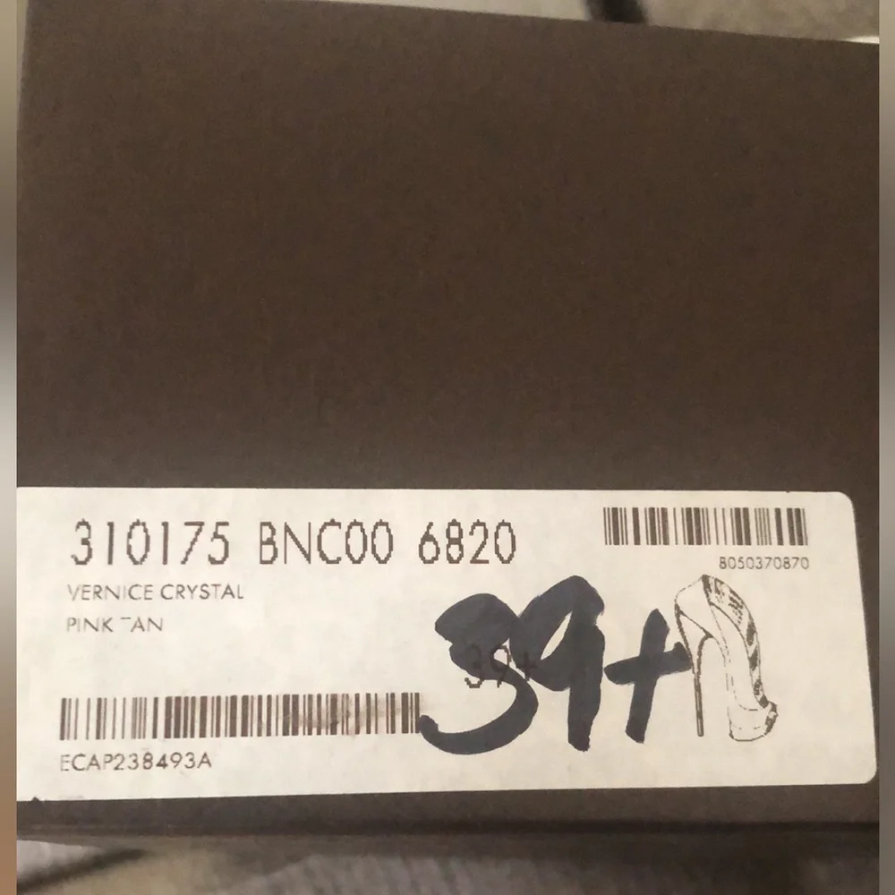 Gucci Women's Patent Leather Pink Tan Peep-Toe Heels - Picture 9 of 12